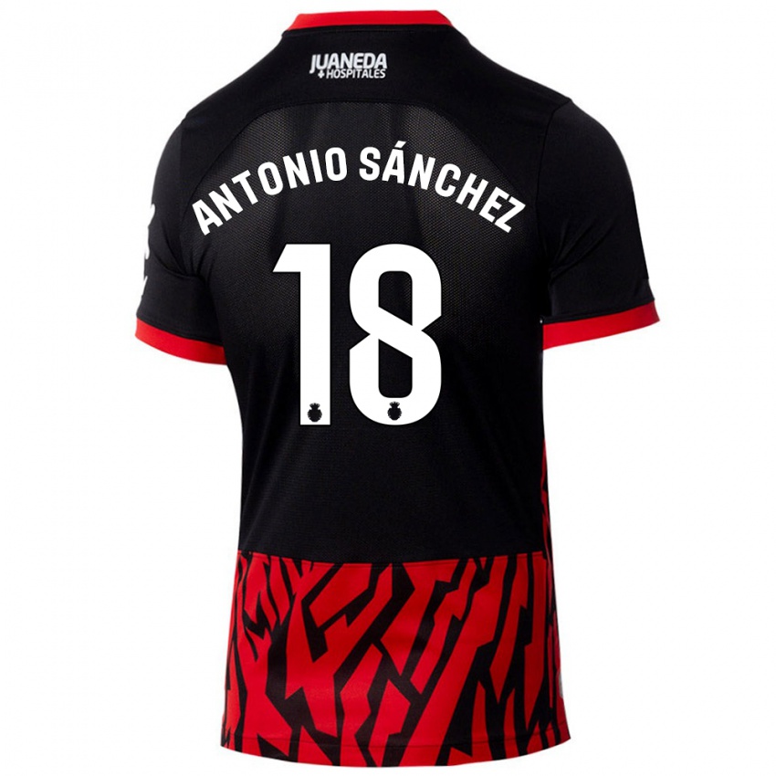 Kinder Antonio Sánchez #18 Schwarz Rot Heimtrikot Trikot 2024/25 T-Shirt Österreich