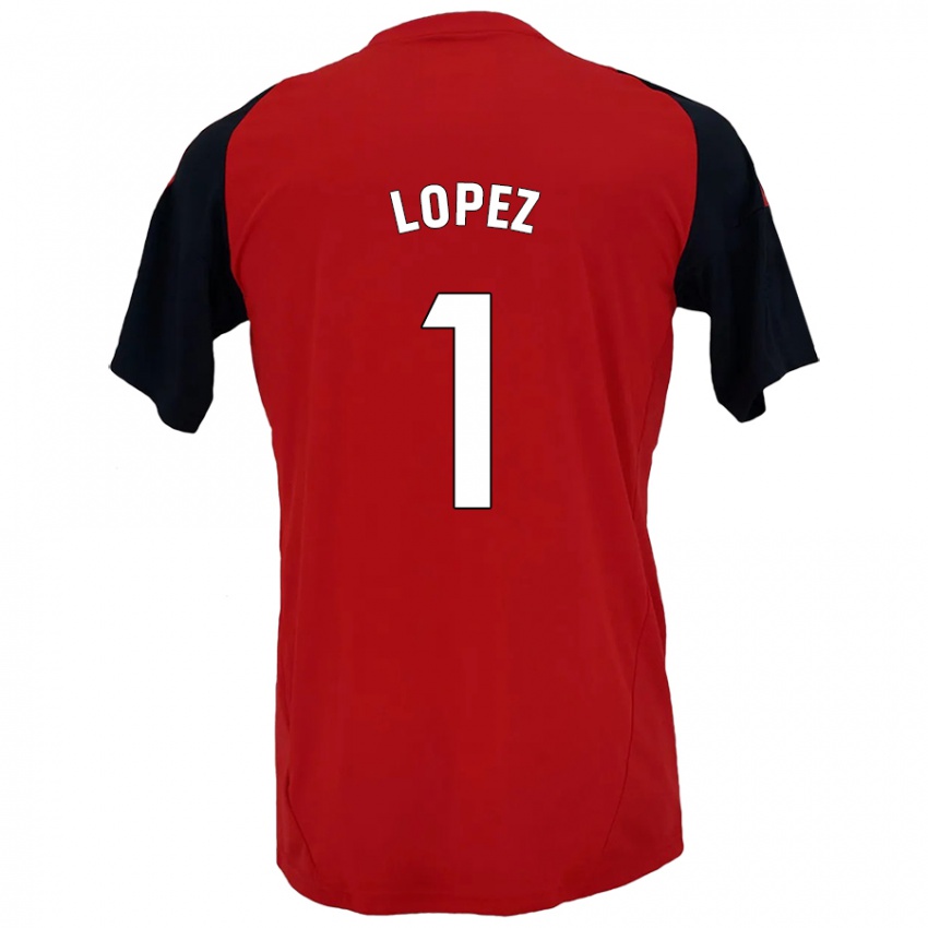 Kinder Luis López #1 Rot Schwarz Heimtrikot Trikot 2024/25 T-Shirt Österreich