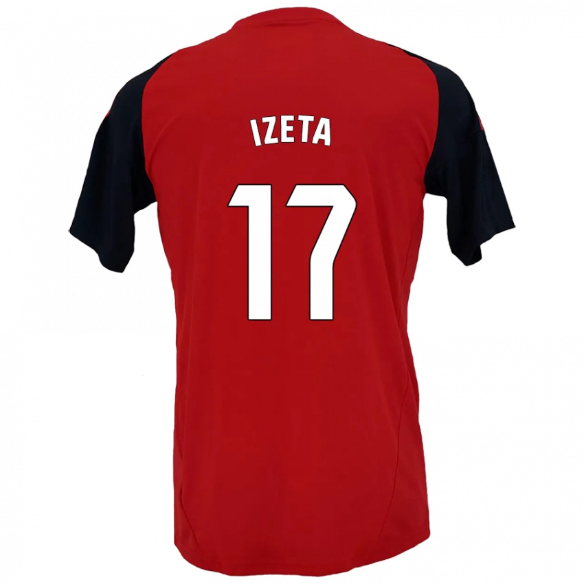 Kinder Urko Izeta #17 Rot Schwarz Heimtrikot Trikot 2024/25 T-Shirt Österreich