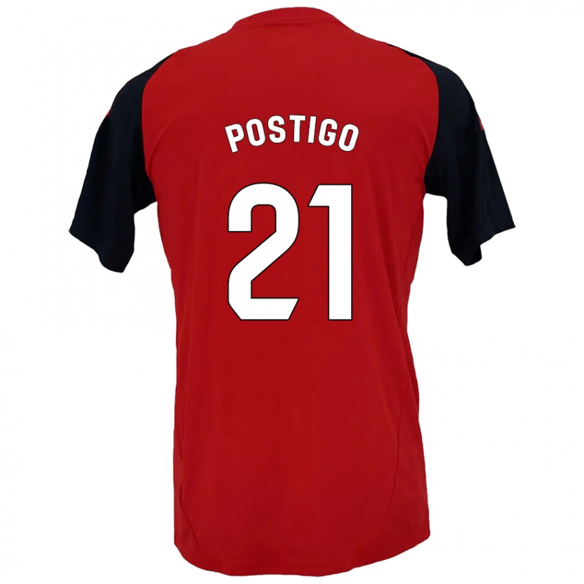 Kinder Sergio Postigo #21 Rot Schwarz Heimtrikot Trikot 2024/25 T-Shirt Österreich