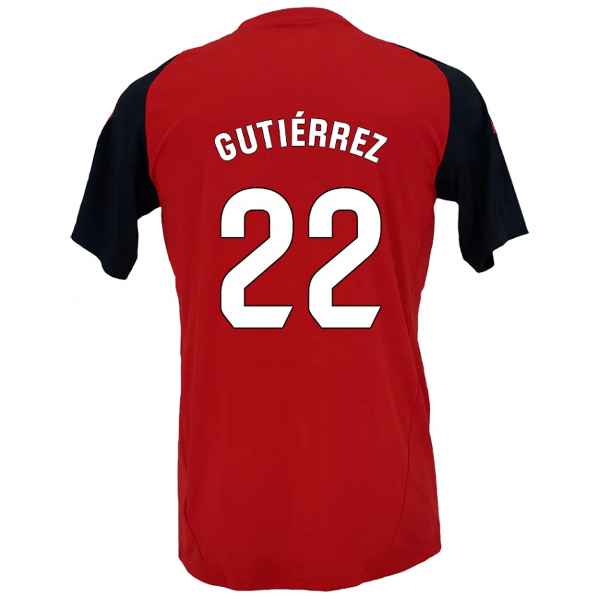 Kinder Juan Gutiérrez #22 Rot Schwarz Heimtrikot Trikot 2024/25 T-Shirt Österreich