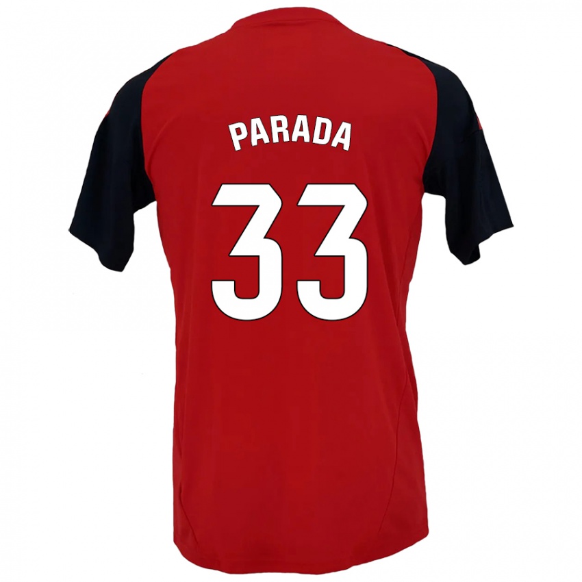 Kinder Victor Parada #33 Rot Schwarz Heimtrikot Trikot 2024/25 T-Shirt Österreich