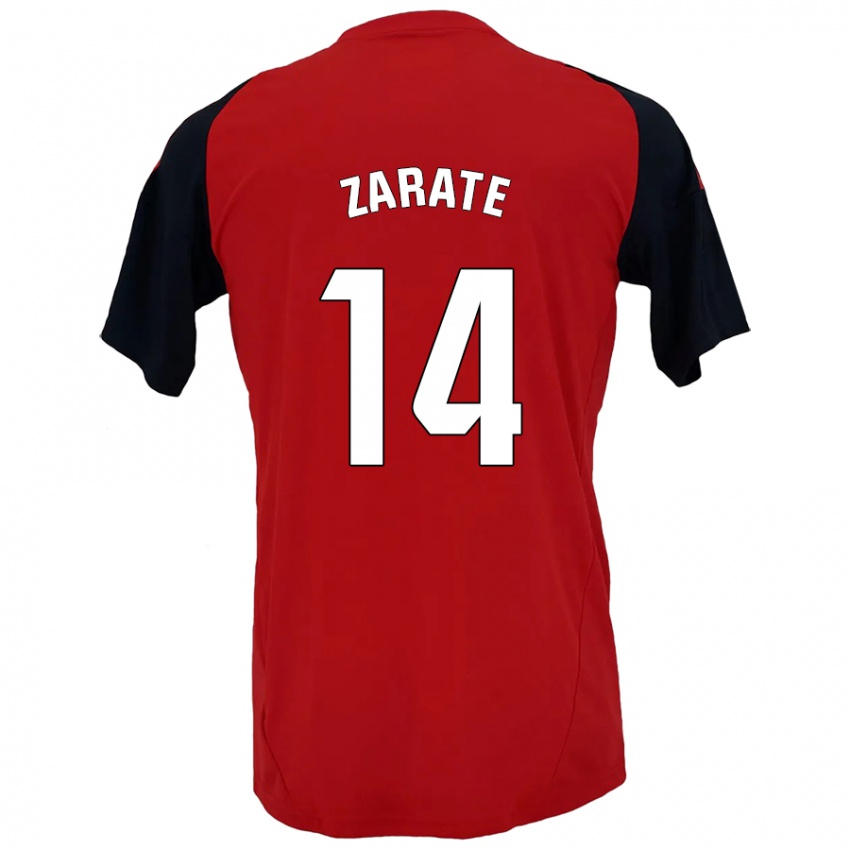 Kinder Hugo Zárate #14 Rot Schwarz Heimtrikot Trikot 2024/25 T-Shirt Österreich