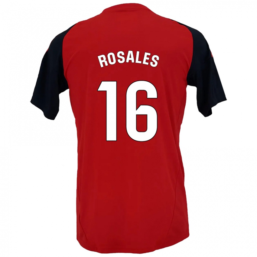 Kinder Diego Rosales #16 Rot Schwarz Heimtrikot Trikot 2024/25 T-Shirt Österreich