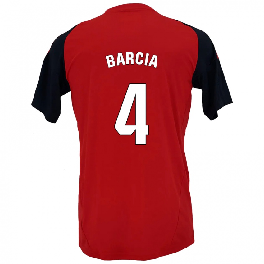 Kinder Sergio Barcia #4 Rot Schwarz Heimtrikot Trikot 2024/25 T-Shirt Österreich