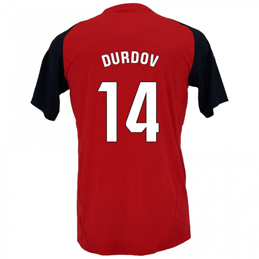 Kinder Ivan Durdov #14 Rot Schwarz Heimtrikot Trikot 2024/25 T-Shirt Österreich