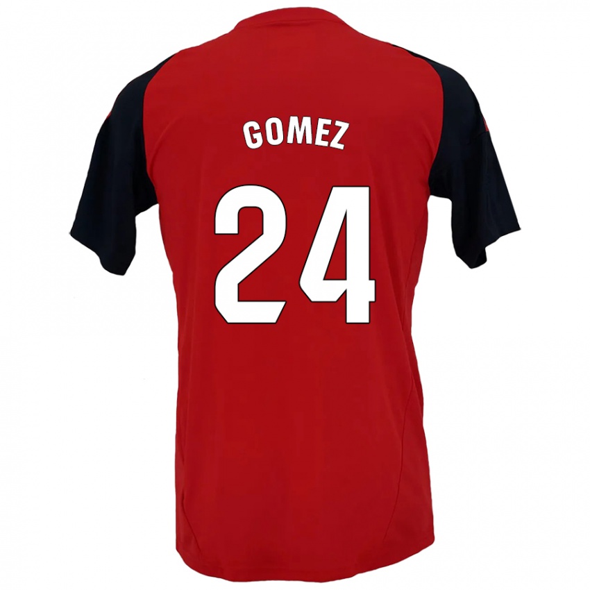 Kinder Jonathan Gómez #24 Rot Schwarz Heimtrikot Trikot 2024/25 T-Shirt Österreich