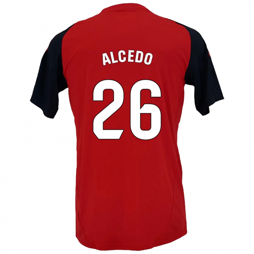 Kinder Juan María Alcedo #26 Rot Schwarz Heimtrikot Trikot 2024/25 T-Shirt Österreich