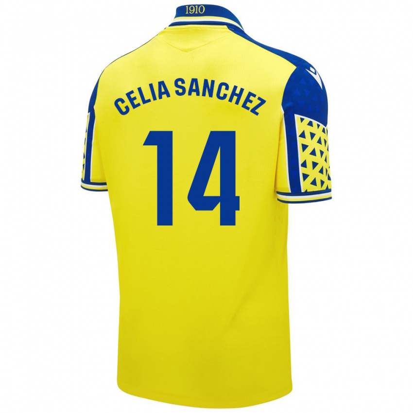 Kinder Celia Sánchez García #14 Gelb Blau Heimtrikot Trikot 2024/25 T-Shirt Österreich