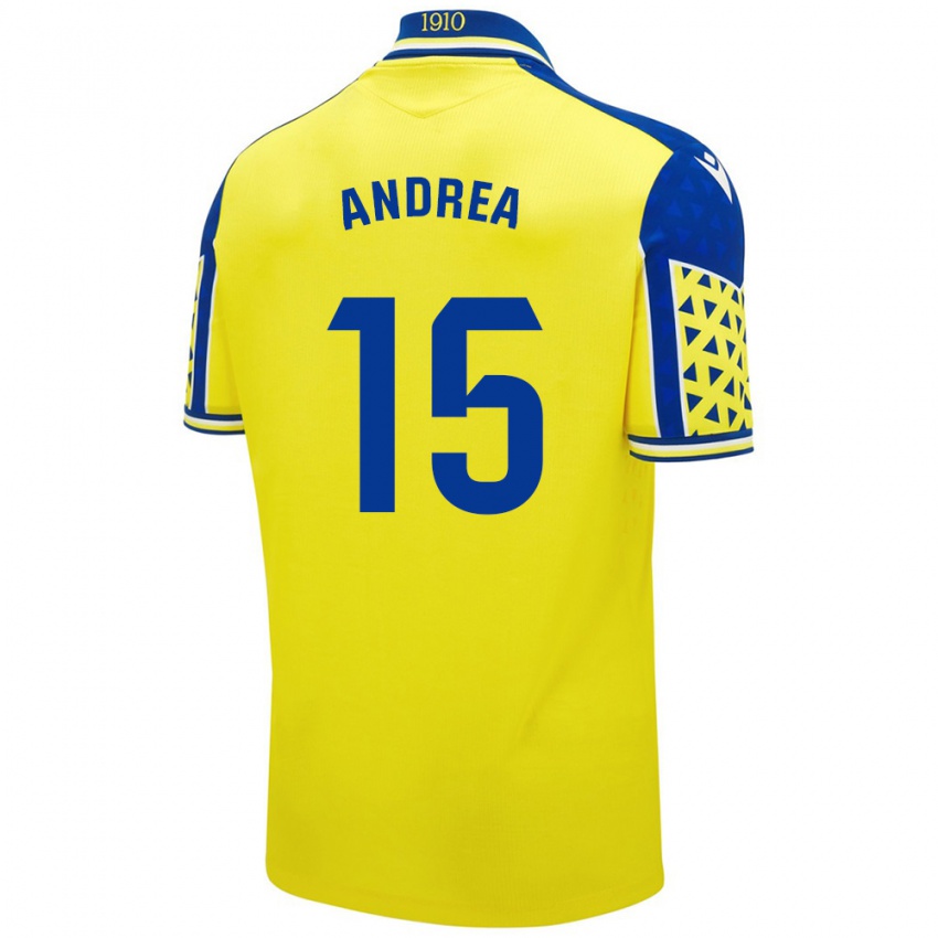 Kinder Andrea Sánchez Moreno #15 Gelb Blau Heimtrikot Trikot 2024/25 T-Shirt Österreich