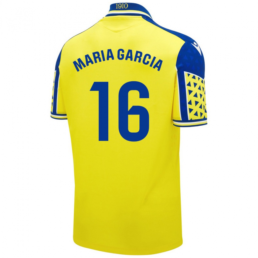 Kinder Maria García Fernández #16 Gelb Blau Heimtrikot Trikot 2024/25 T-Shirt Österreich