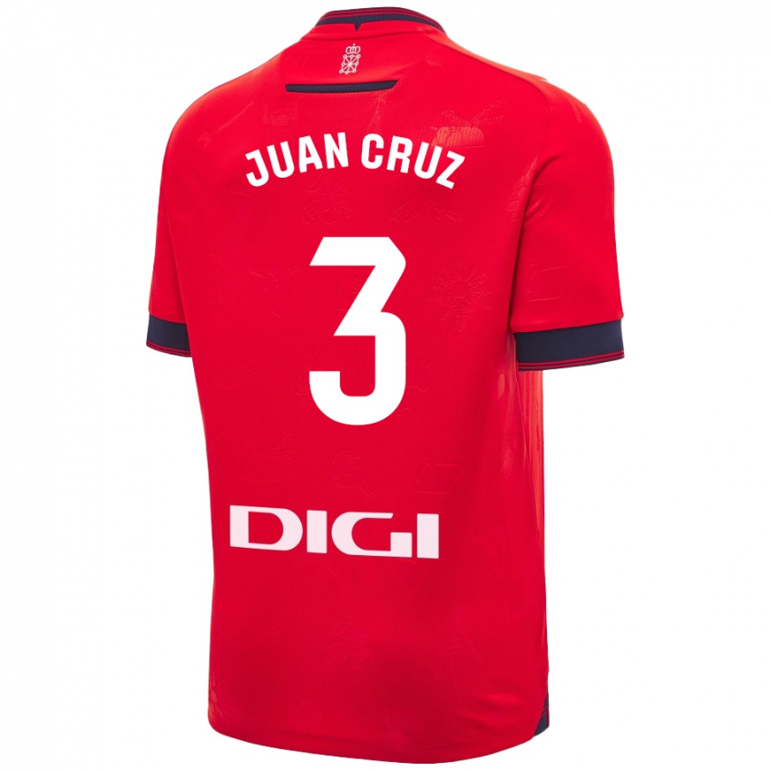 Kinder Juan Cruz #3 Rot Weiß Heimtrikot Trikot 2024/25 T-Shirt Österreich