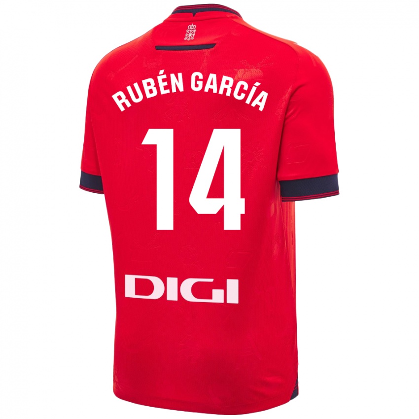 Kinder Rubén García #14 Rot Weiß Heimtrikot Trikot 2024/25 T-Shirt Österreich