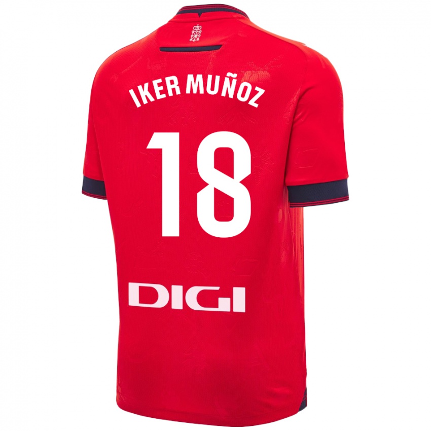 Kinder Iker Muñoz #18 Rot Weiß Heimtrikot Trikot 2024/25 T-Shirt Österreich