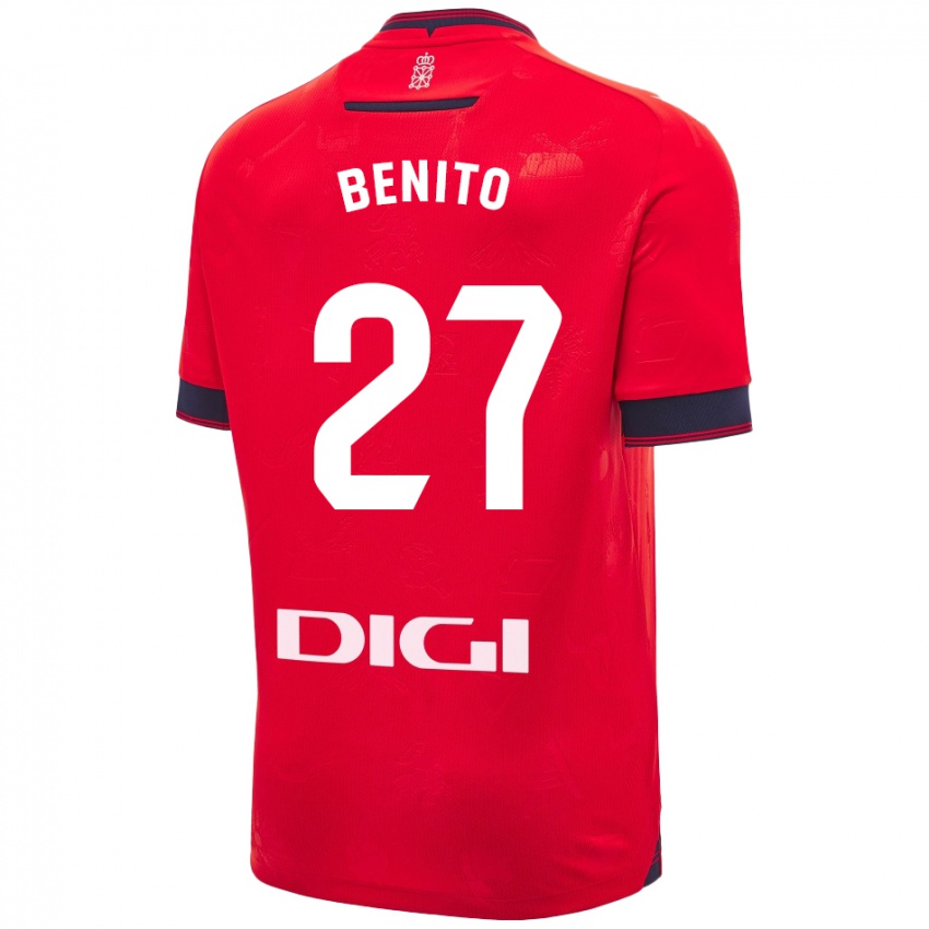 Kinder Iker Benito #27 Rot Weiß Heimtrikot Trikot 2024/25 T-Shirt Österreich