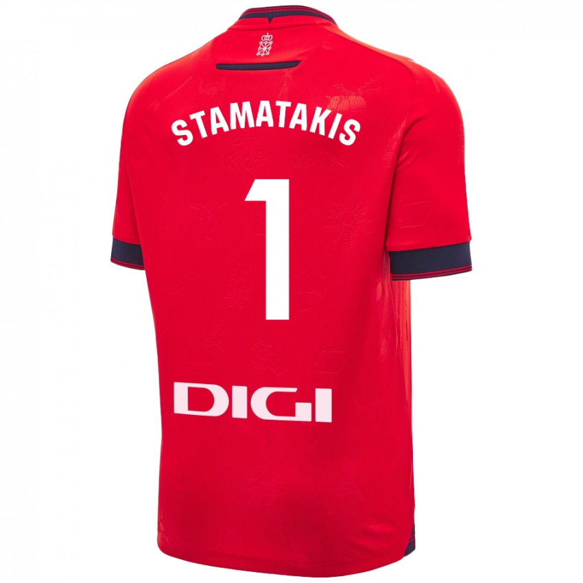 Kinder Dimitrios Stamatakis #1 Rot Weiß Heimtrikot Trikot 2024/25 T-Shirt Österreich