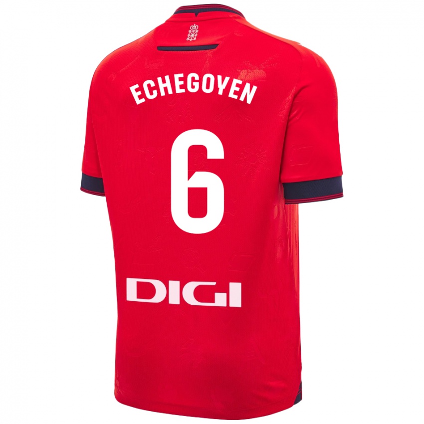 Kinder Mauro Echegoyen #6 Rot Weiß Heimtrikot Trikot 2024/25 T-Shirt Österreich