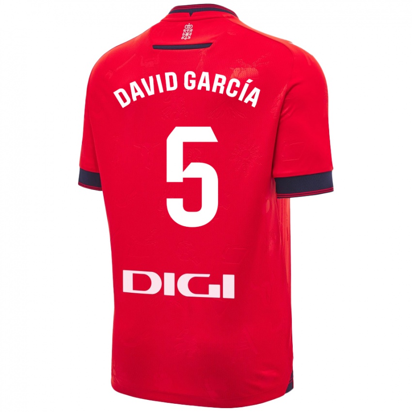 Kinder David García #5 Rot Weiß Heimtrikot Trikot 2024/25 T-Shirt Österreich