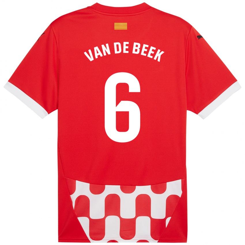 Kinder Donny Van De Beek #6 Rot Weiß Heimtrikot Trikot 2024/25 T-Shirt Österreich