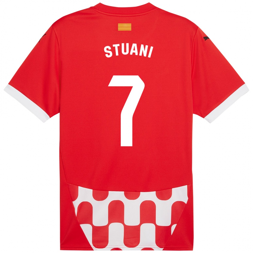 Kinder Cristhian Stuani #7 Rot Weiß Heimtrikot Trikot 2024/25 T-Shirt Österreich