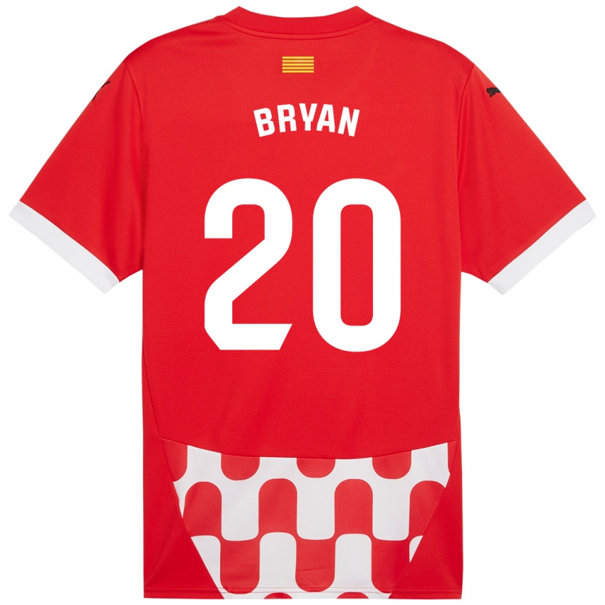 Kinder Bryan Gil #20 Rot Weiß Heimtrikot Trikot 2024/25 T-Shirt Österreich