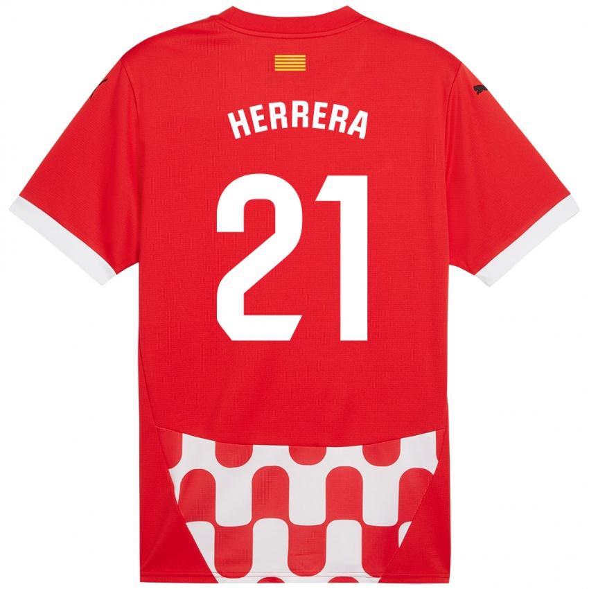 Kinder Yangel Herrera #21 Rot Weiß Heimtrikot Trikot 2024/25 T-Shirt Österreich