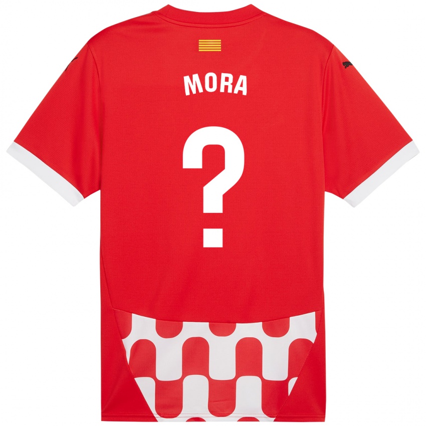 Kinder Adrià Mora #0 Rot Weiß Heimtrikot Trikot 2024/25 T-Shirt Österreich