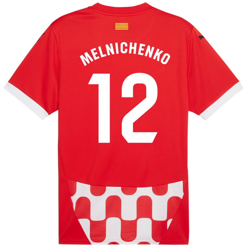 Kinder Dmytro Melnichenko #12 Rot Weiß Heimtrikot Trikot 2024/25 T-Shirt Österreich