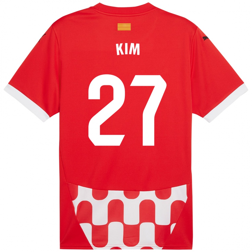 Kinder Min-Su Kim #27 Rot Weiß Heimtrikot Trikot 2024/25 T-Shirt Österreich