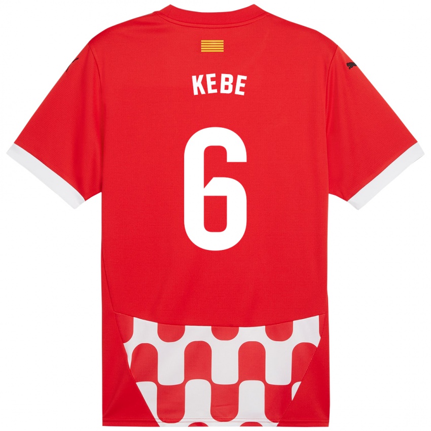 Kinder Ibrahima Kébé #6 Rot Weiß Heimtrikot Trikot 2024/25 T-Shirt Österreich