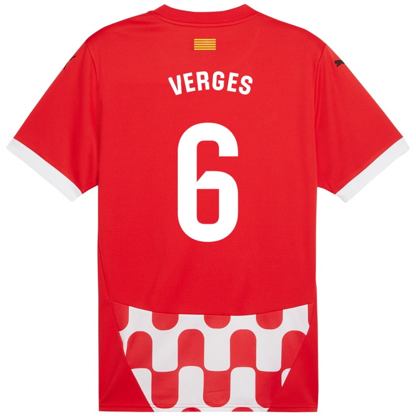 Kinder Mar Vergés #6 Rot Weiß Heimtrikot Trikot 2024/25 T-Shirt Österreich