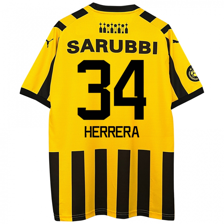 Kinder Nahuel Herrera #34 Gelb Schwarz Heimtrikot Trikot 2024/25 T-Shirt Österreich