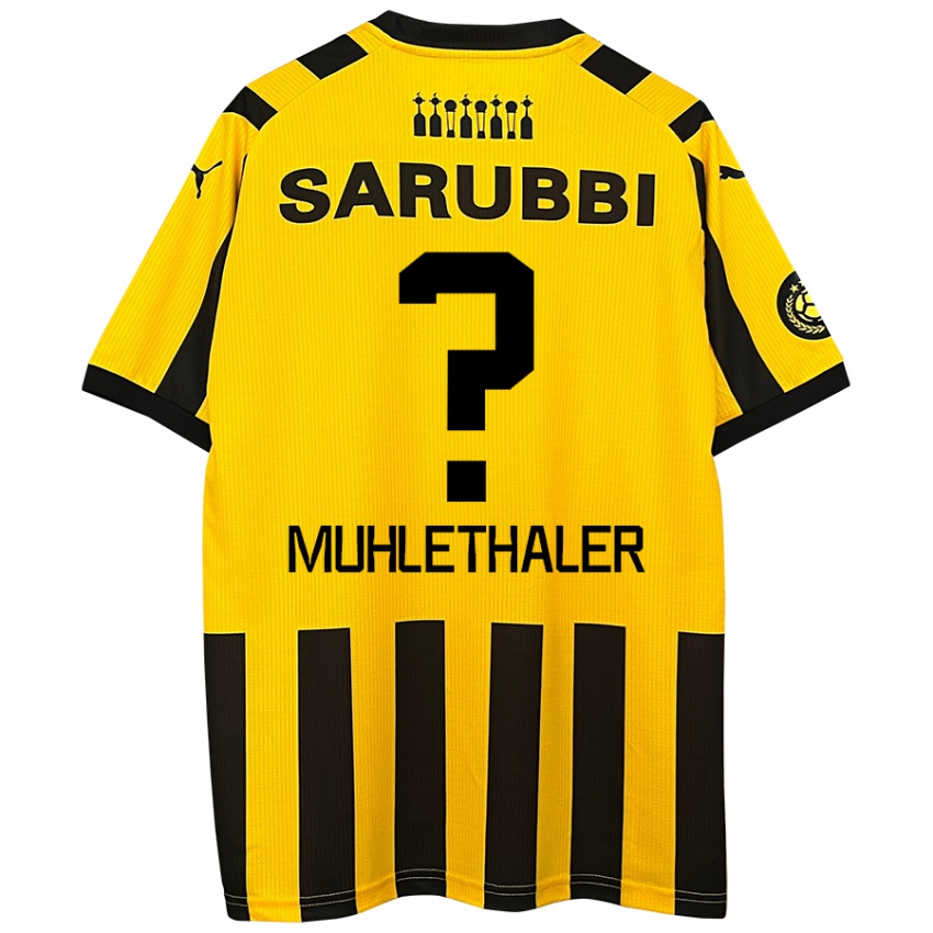 Kinder Stiven Muhlethaler #0 Gelb Schwarz Heimtrikot Trikot 2024/25 T-Shirt Österreich