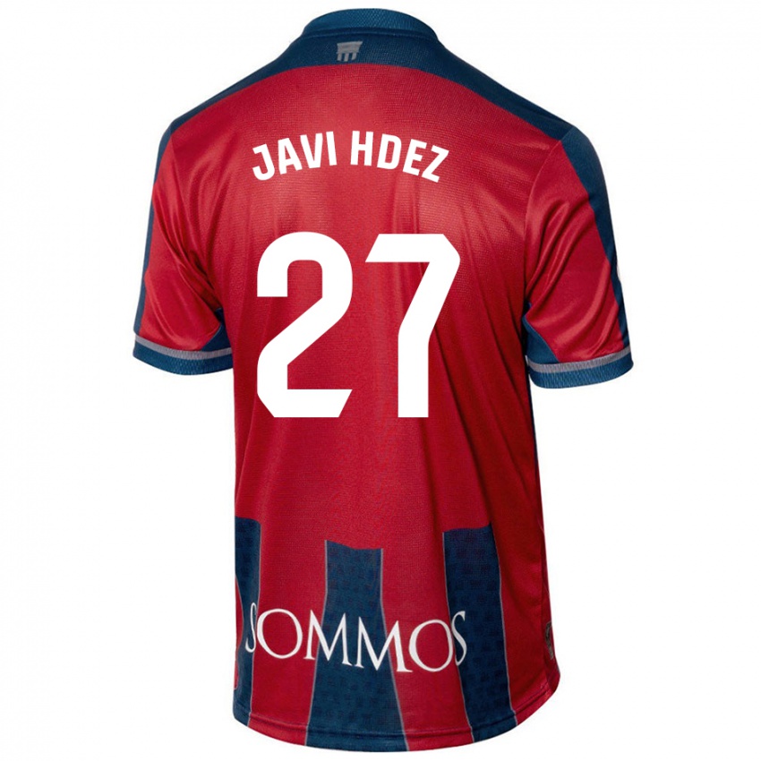 Kinder Javi Hernández #27 Rot Blau Heimtrikot Trikot 2024/25 T-Shirt Österreich