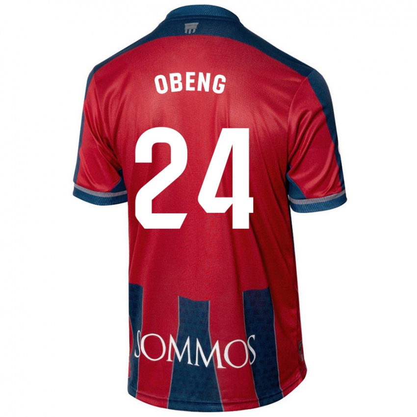 Kinder Samuel Obeng #24 Rot Blau Heimtrikot Trikot 2024/25 T-Shirt Österreich