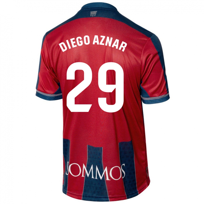 Kinder Diego Aznar #29 Rot Blau Heimtrikot Trikot 2024/25 T-Shirt Österreich