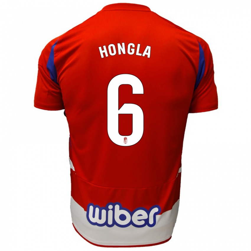 Kinder Martin Hongla #6 Rot Weiß Blau Heimtrikot Trikot 2024/25 T-Shirt Österreich