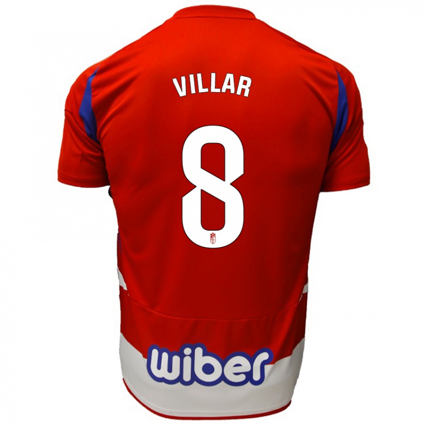 Kinder Gonzalo Villar #8 Rot Weiß Blau Heimtrikot Trikot 2024/25 T-Shirt Österreich