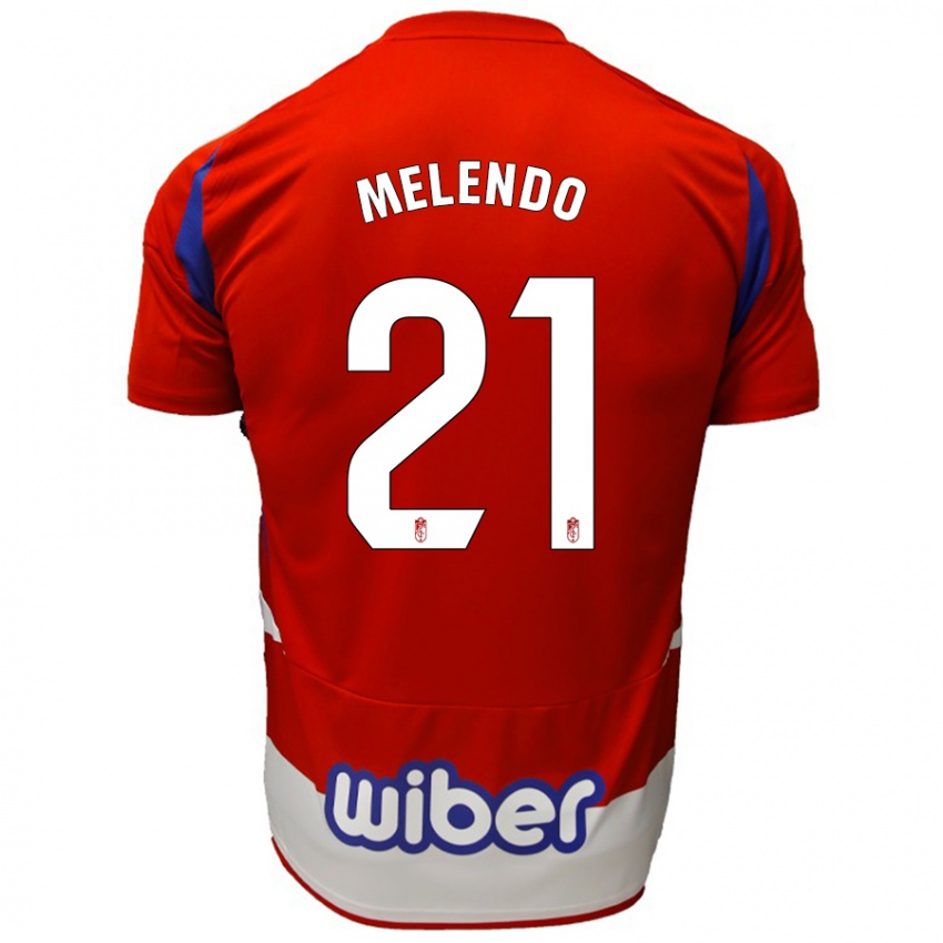 Kinder Óscar Melendo #21 Rot Weiß Blau Heimtrikot Trikot 2024/25 T-Shirt Österreich