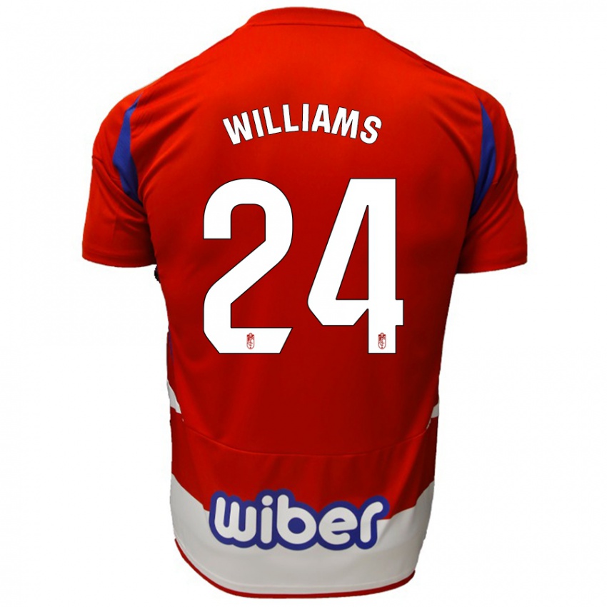 Kinder Loïc Williams #24 Rot Weiß Blau Heimtrikot Trikot 2024/25 T-Shirt Österreich