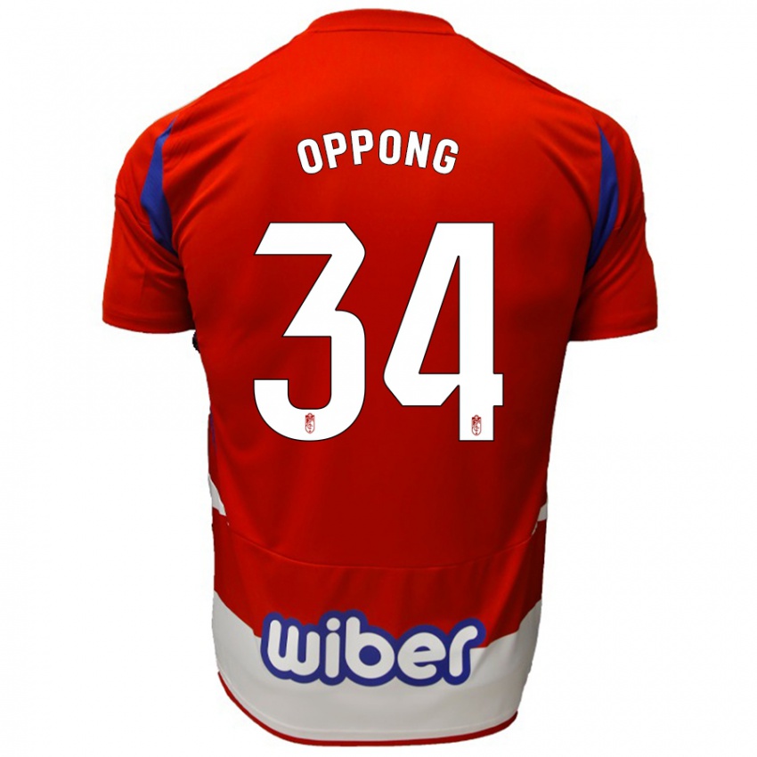 Kinder Oscar Naasei Oppong #34 Rot Weiß Blau Heimtrikot Trikot 2024/25 T-Shirt Österreich