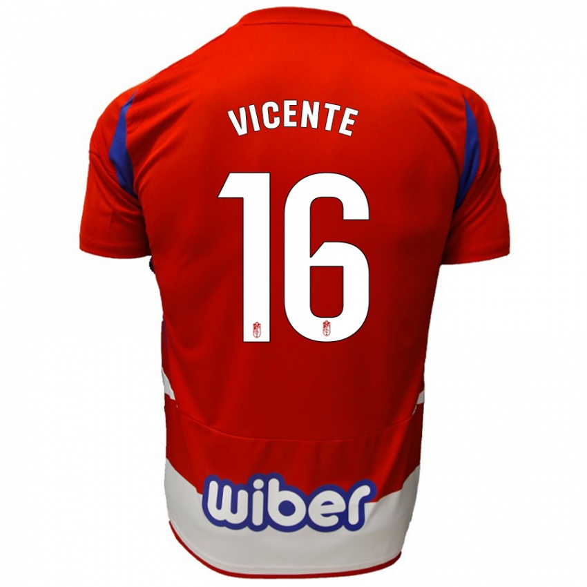 Kinder Nerea Vicente #16 Rot Weiß Blau Heimtrikot Trikot 2024/25 T-Shirt Österreich