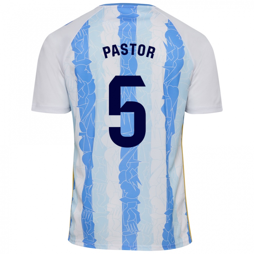 Kinder Álex Pastor #5 Weiß Blau Heimtrikot Trikot 2024/25 T-Shirt Österreich