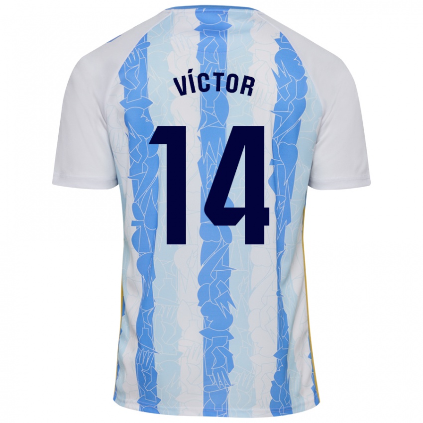 Kinder Víctor García #14 Weiß Blau Heimtrikot Trikot 2024/25 T-Shirt Österreich