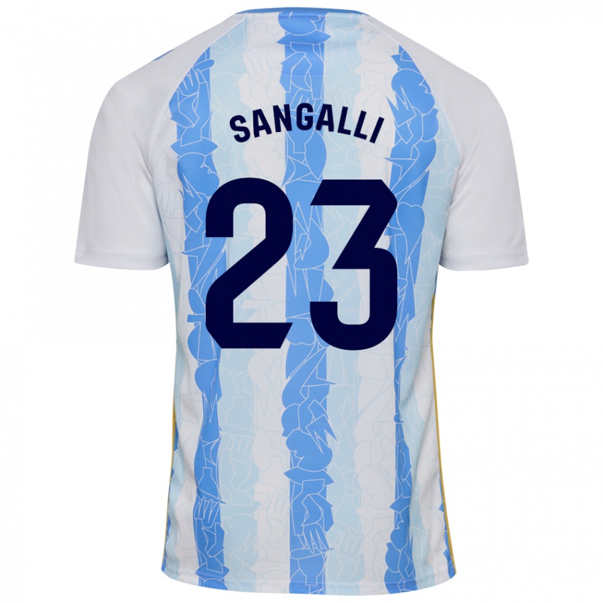 Kinder Luca Sangalli #23 Weiß Blau Heimtrikot Trikot 2024/25 T-Shirt Österreich