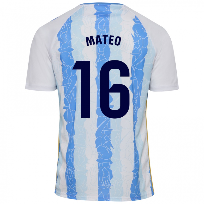 Kinder Ángel Mateo #16 Weiß Blau Heimtrikot Trikot 2024/25 T-Shirt Österreich