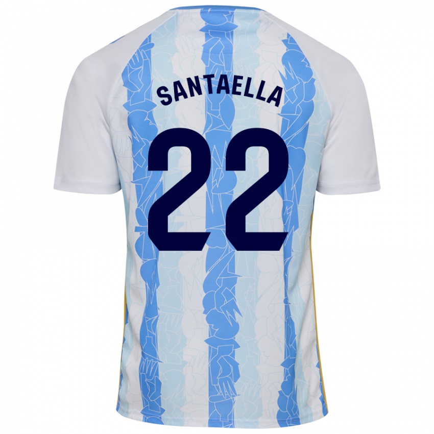 Kinder Miguel Ángel Santaella #22 Weiß Blau Heimtrikot Trikot 2024/25 T-Shirt Österreich