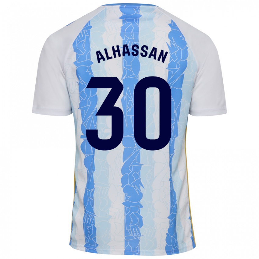 Kinder Mubarak Alhassan #30 Weiß Blau Heimtrikot Trikot 2024/25 T-Shirt Österreich