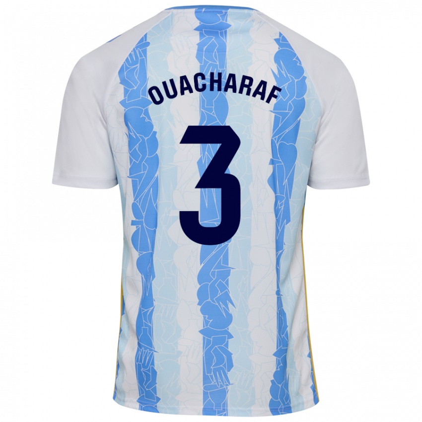 Kinder Bilal Ouacharaf #3 Weiß Blau Heimtrikot Trikot 2024/25 T-Shirt Österreich