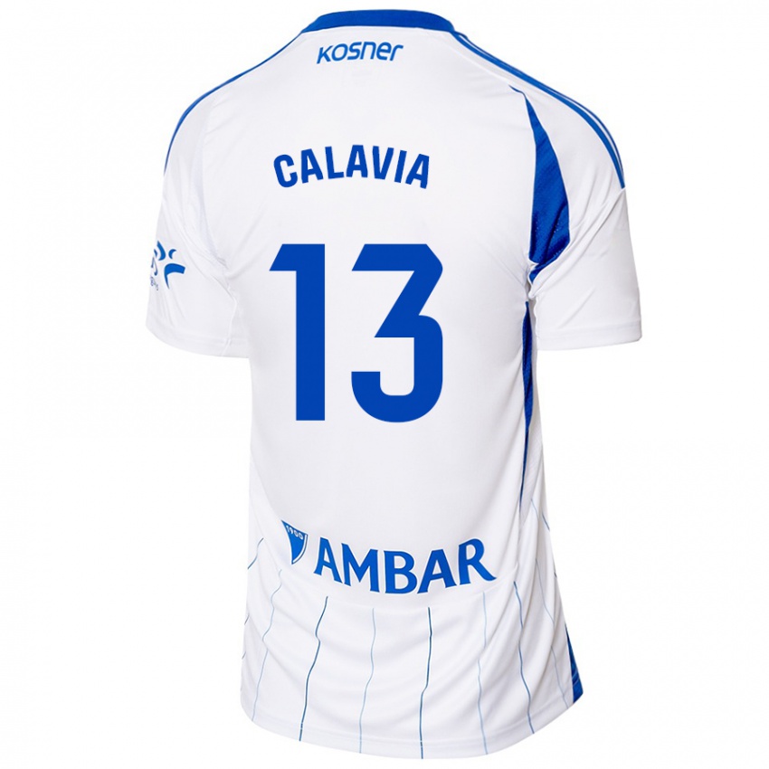 Kinder Carlos Calavia #13 Rot Weiß Heimtrikot Trikot 2024/25 T-Shirt Österreich